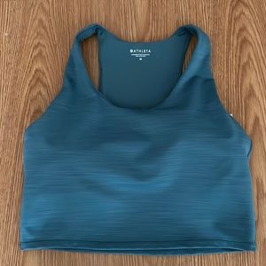 Athleta crop workout tank blue space dye medium